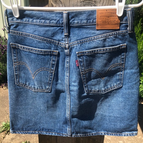 Levi Mid Thigh Jean Skirt - Picture 2 of 3